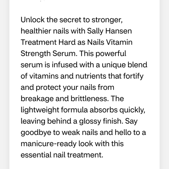⭐4/$15 Sally Hansen Treatment, Hard as Nails Vitamin Strength Serum - Picture 6 of 7